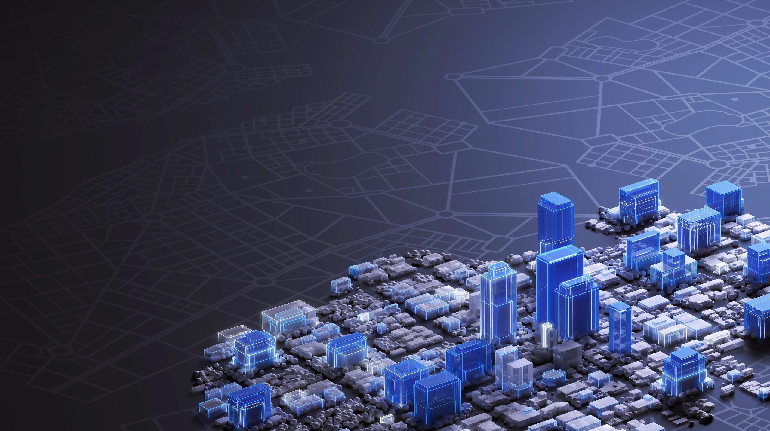 Abstract computational modeling and data visualization scene