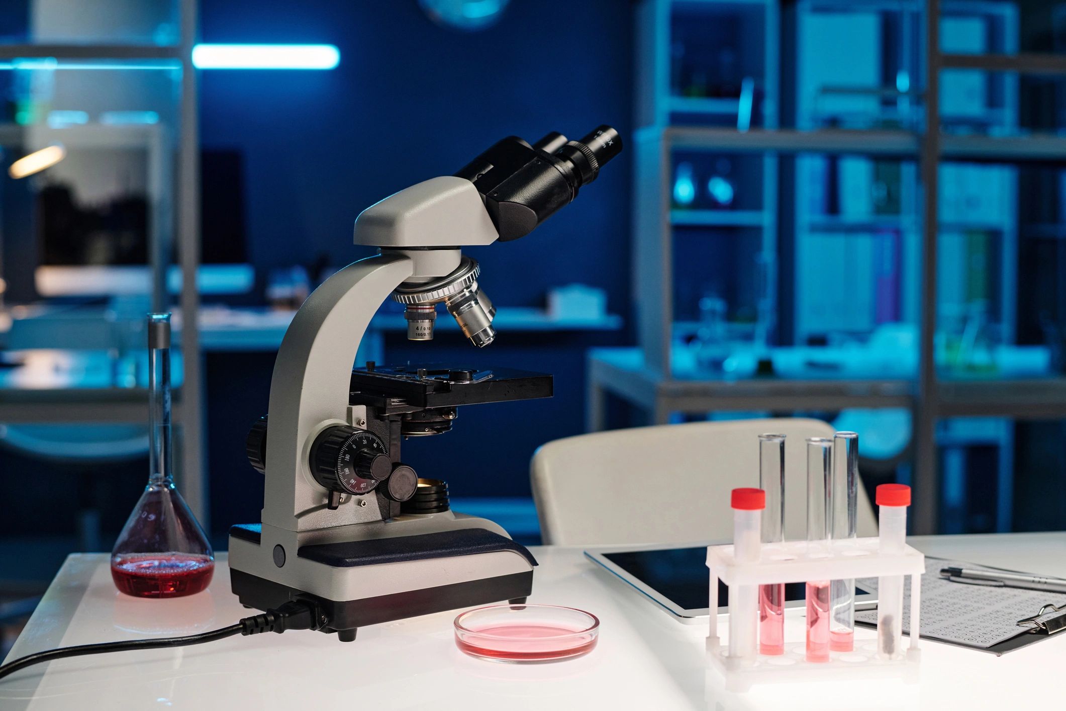 Laboratory bench used for pollution analysis and environmental chemistry testing