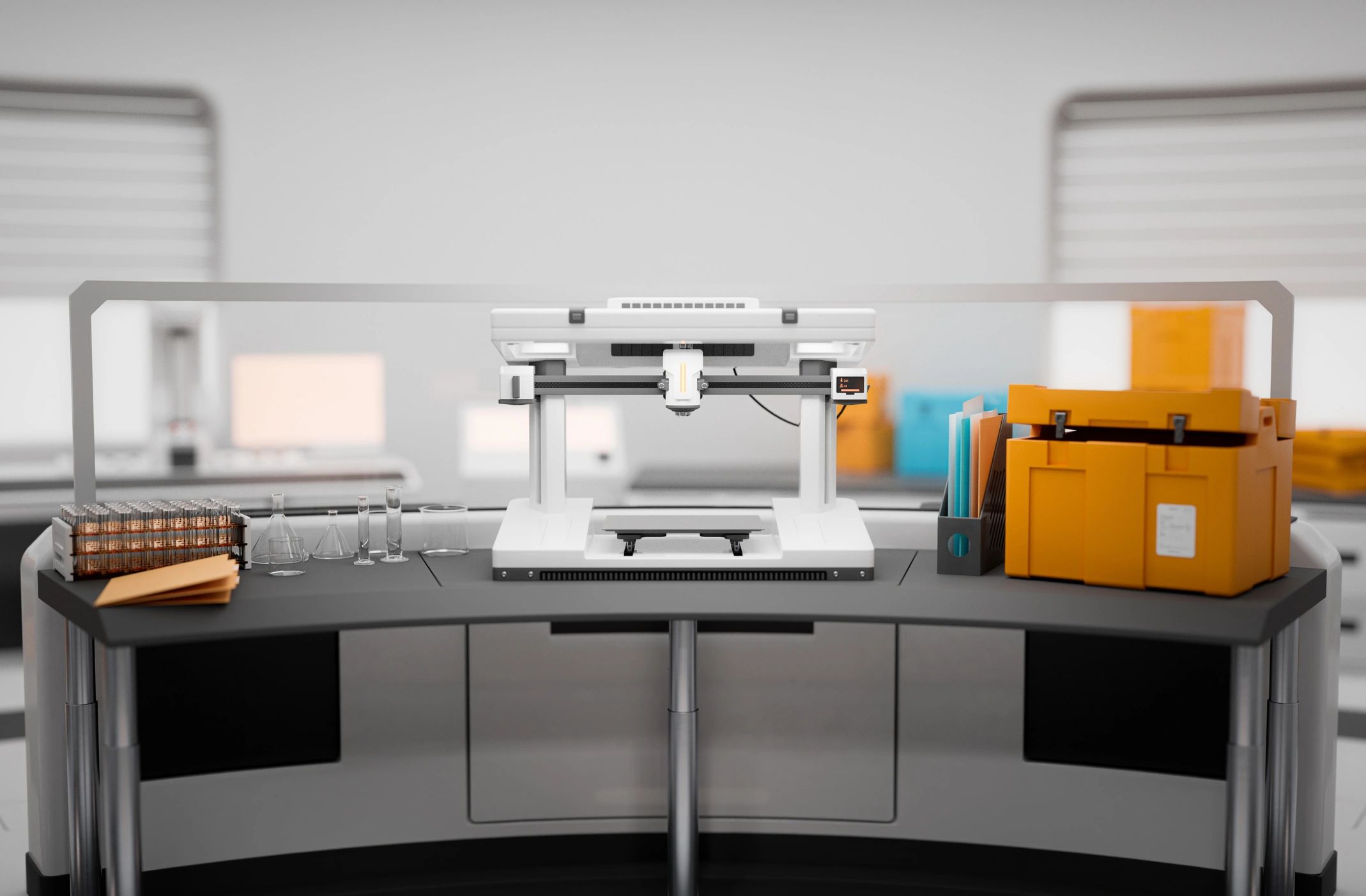 Research equipment inside a scientific laboratory