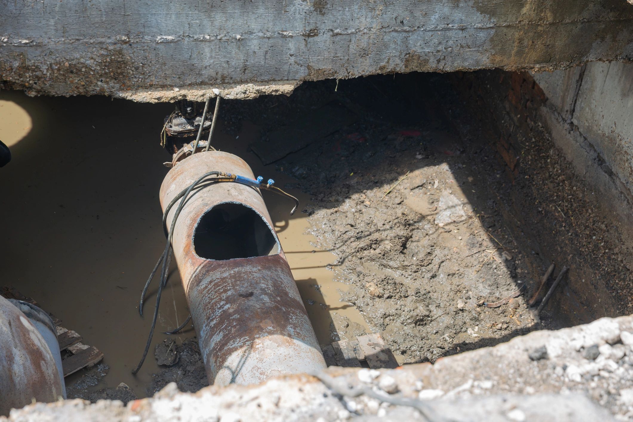 Underground infrastructure trench representing subterranean detection context