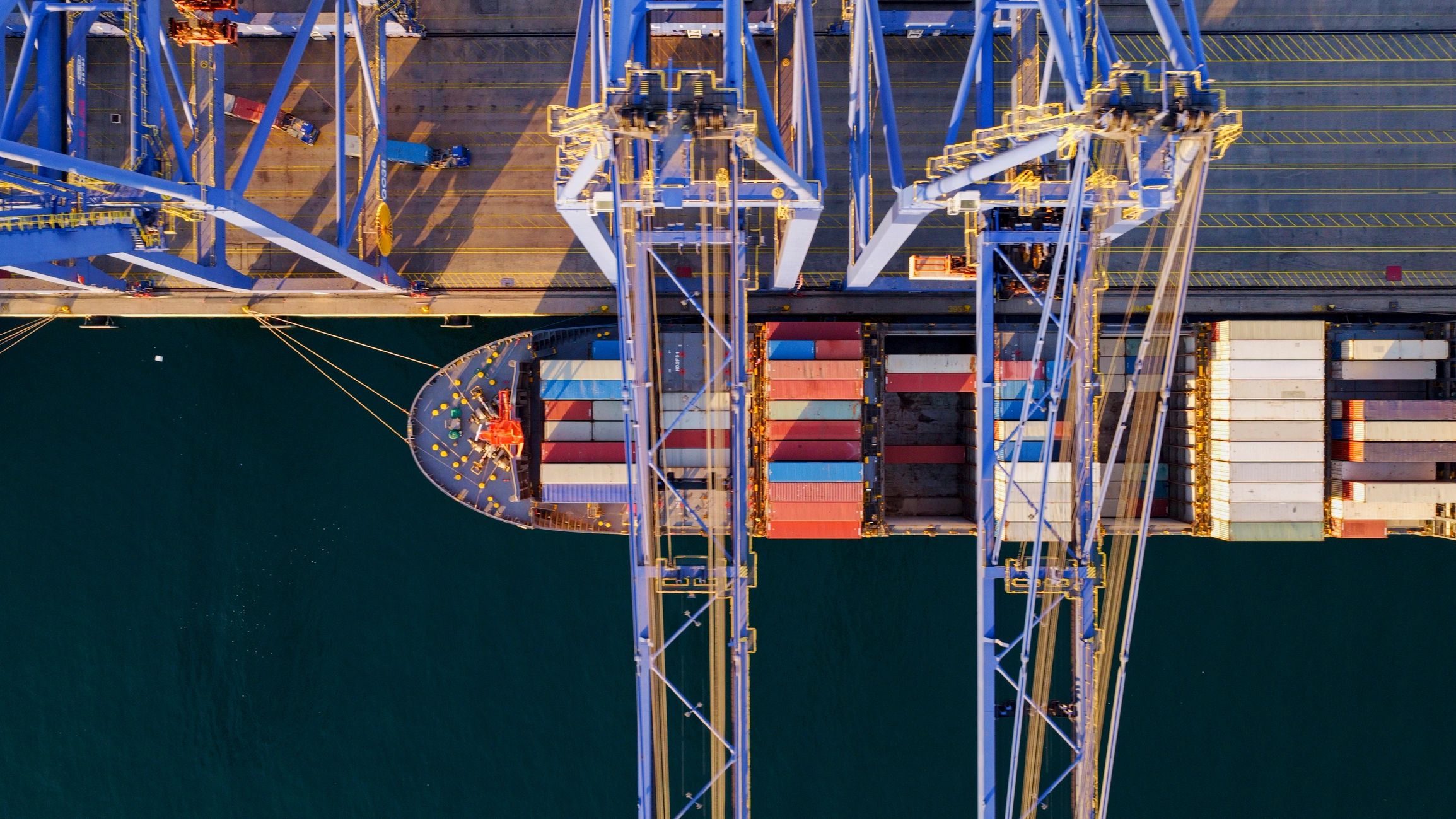 Commercial cargo operations at a major port